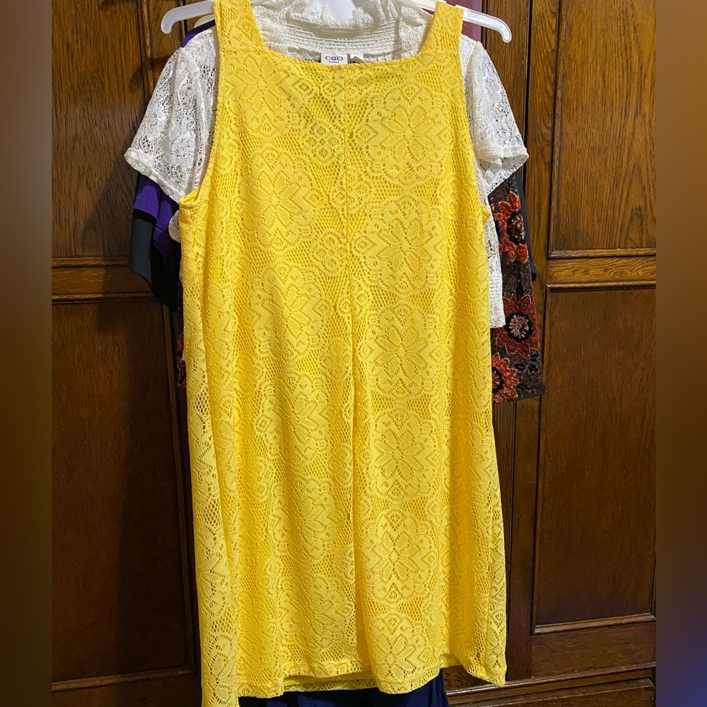 Cato yellow laced dress size 18/20W - Picture 2 of 6